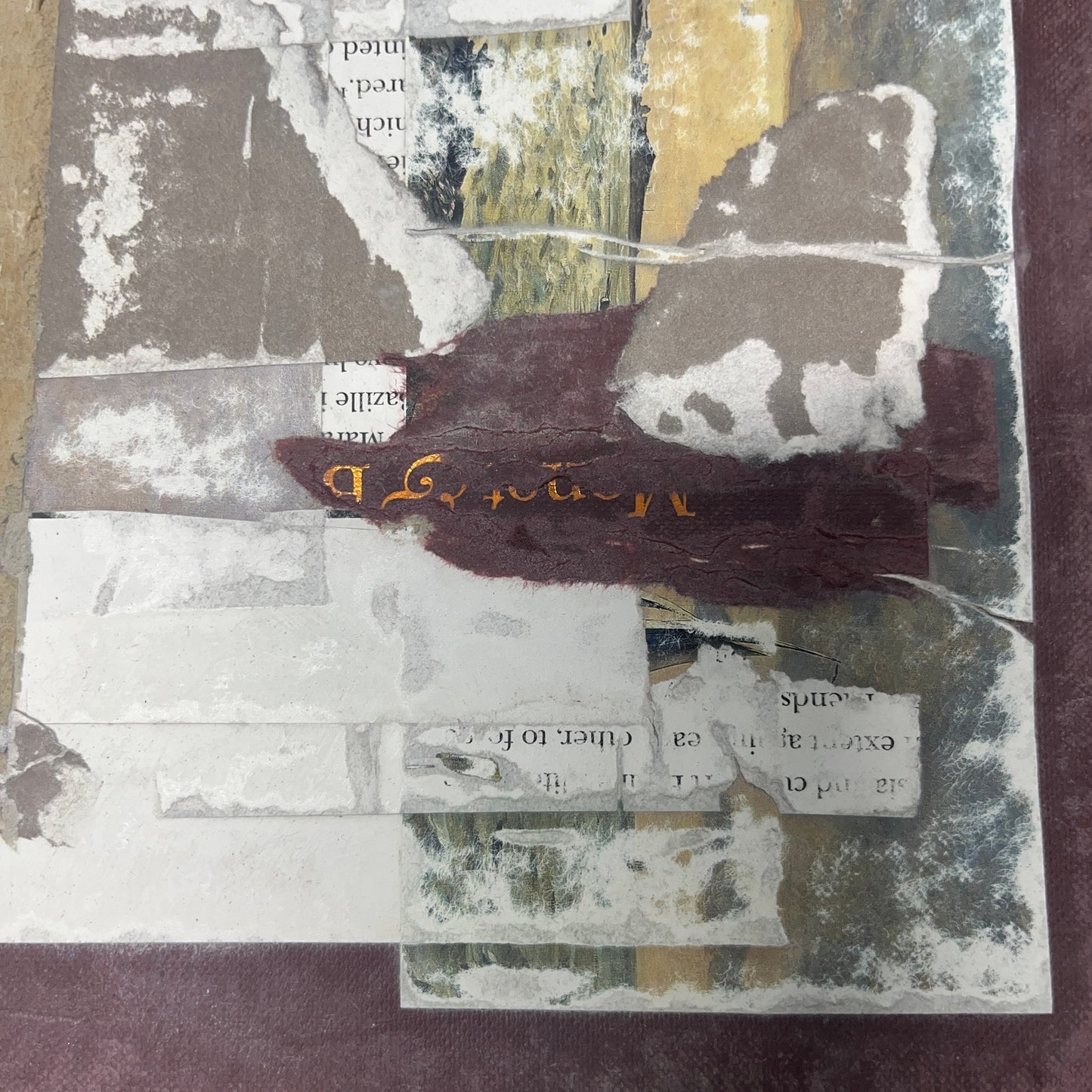 Original Modern Art Collage Painting 9x12 "Monet & Bazille I" Signed