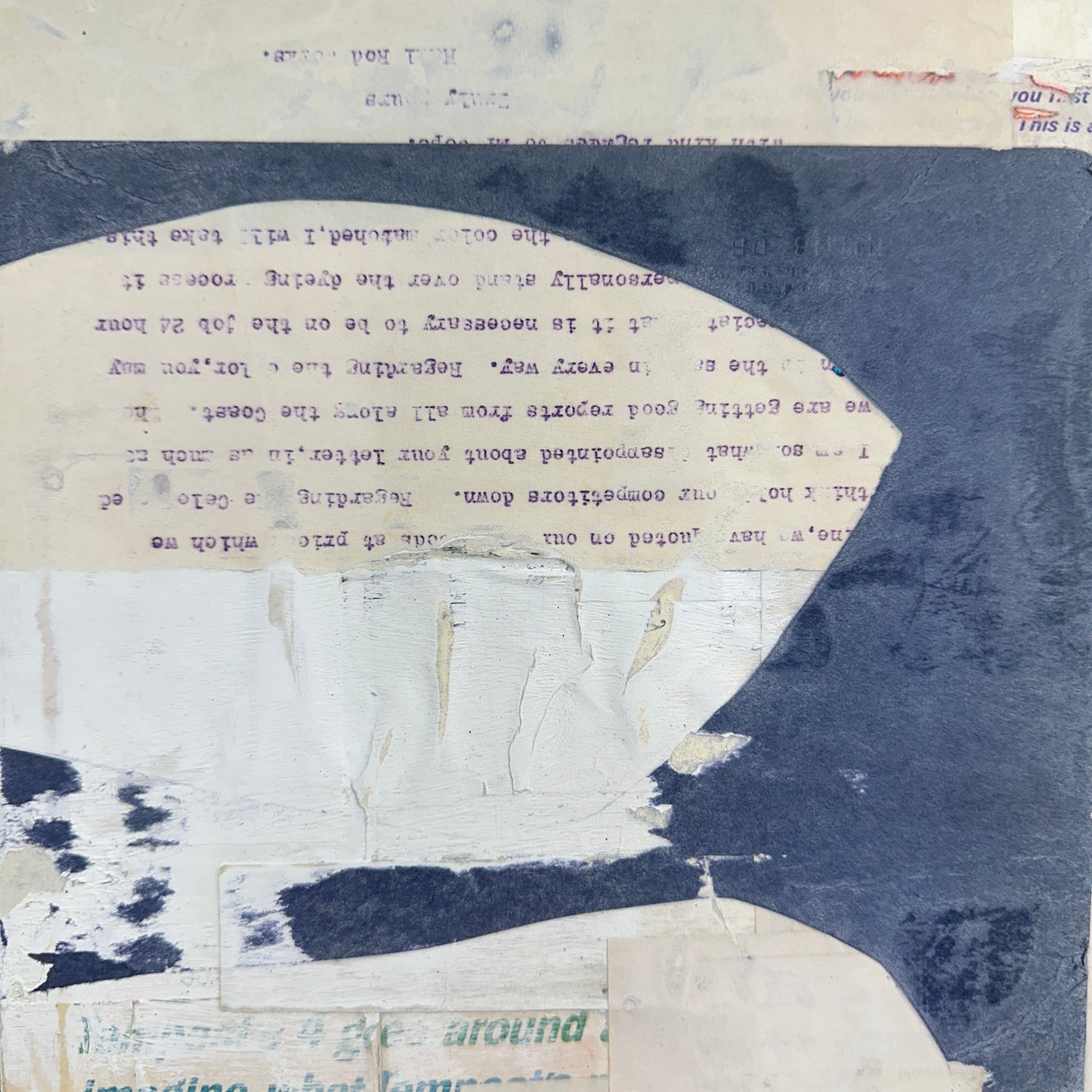 Original 11.5x30" Mixed Media Modern Art Collage on Canvas "Hederated"