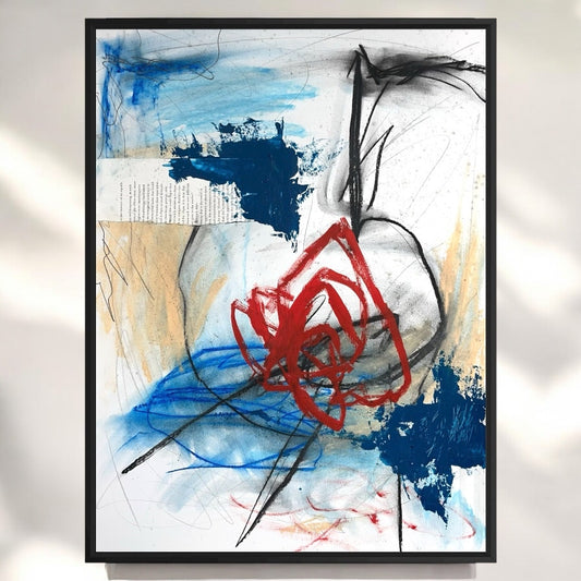 Original Mixed Media Abstract Modern Art Painting 18x24 "Xoanon" Signed