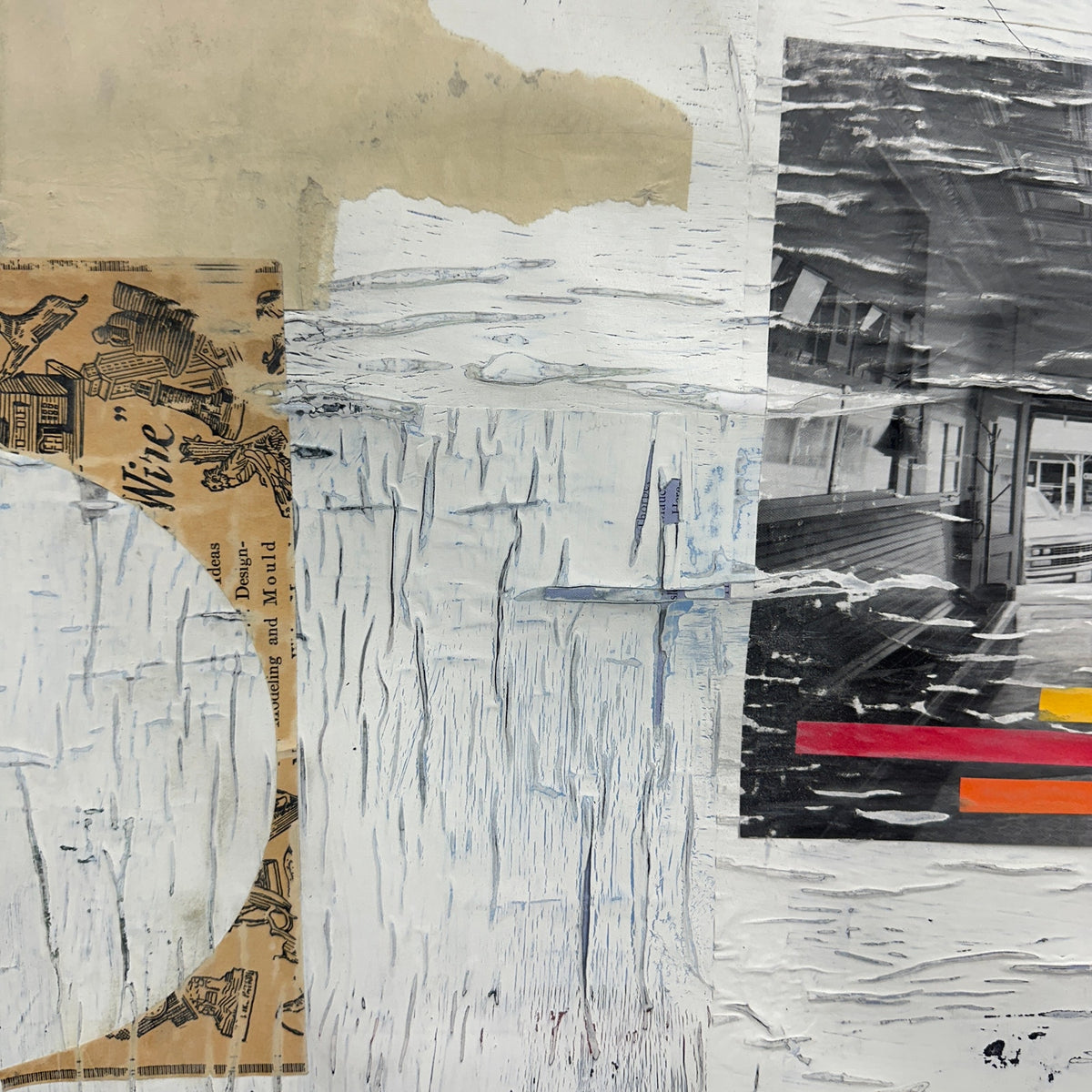 Original Mixed Media Modern Art Collage Painting 18x24 "Obscurantism" Signed
