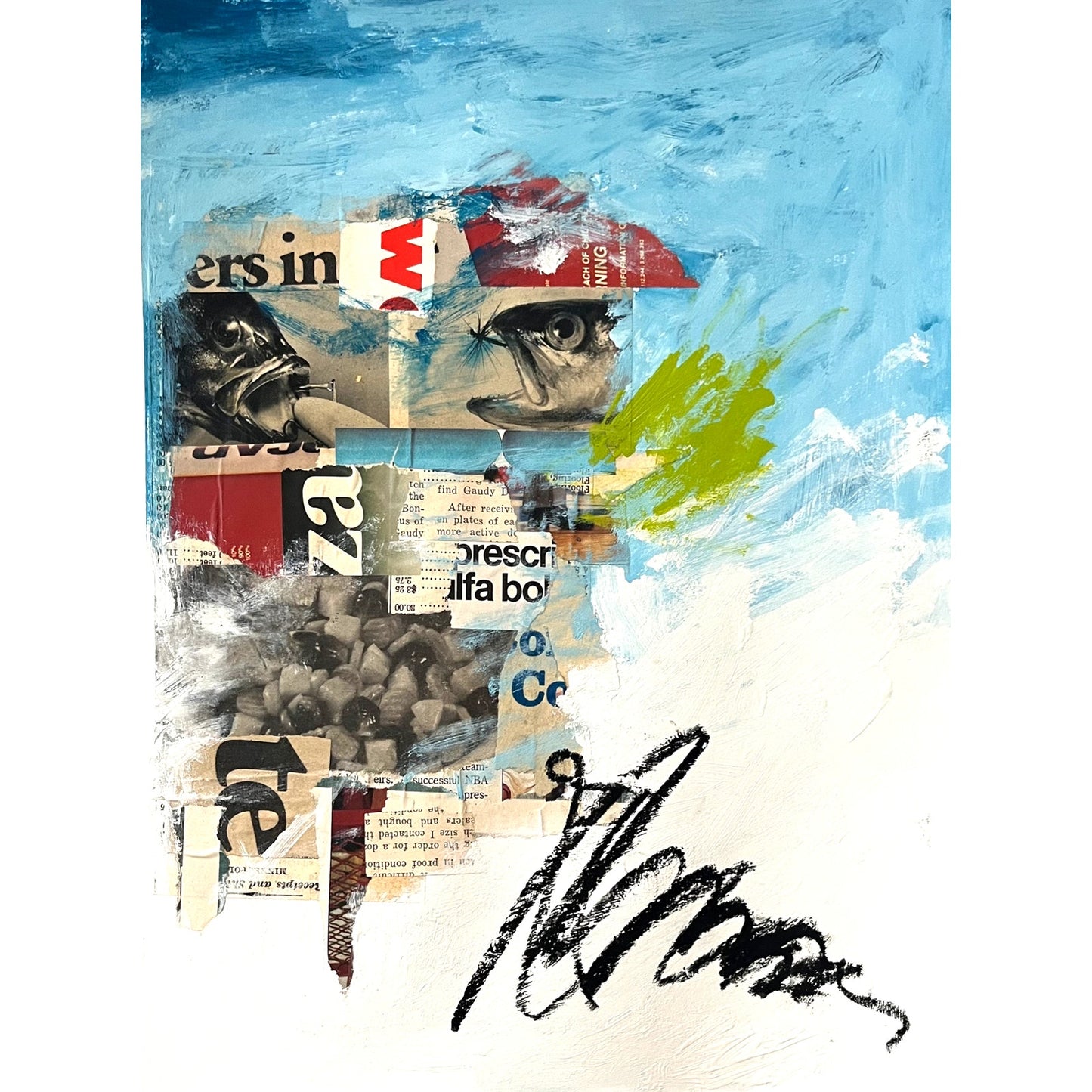 Original Abstract Modern Art Painting on Paper "Vacuole" #25 Signed