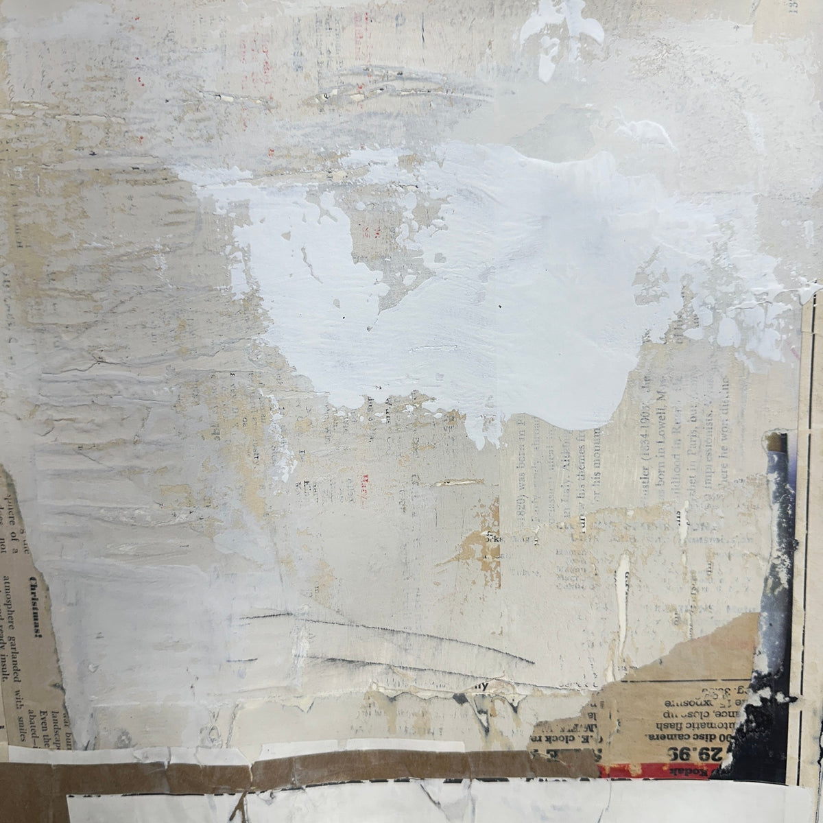 Original Mixed Media Modern Art Collage Painting 18x24 "Epistrophe" Signed