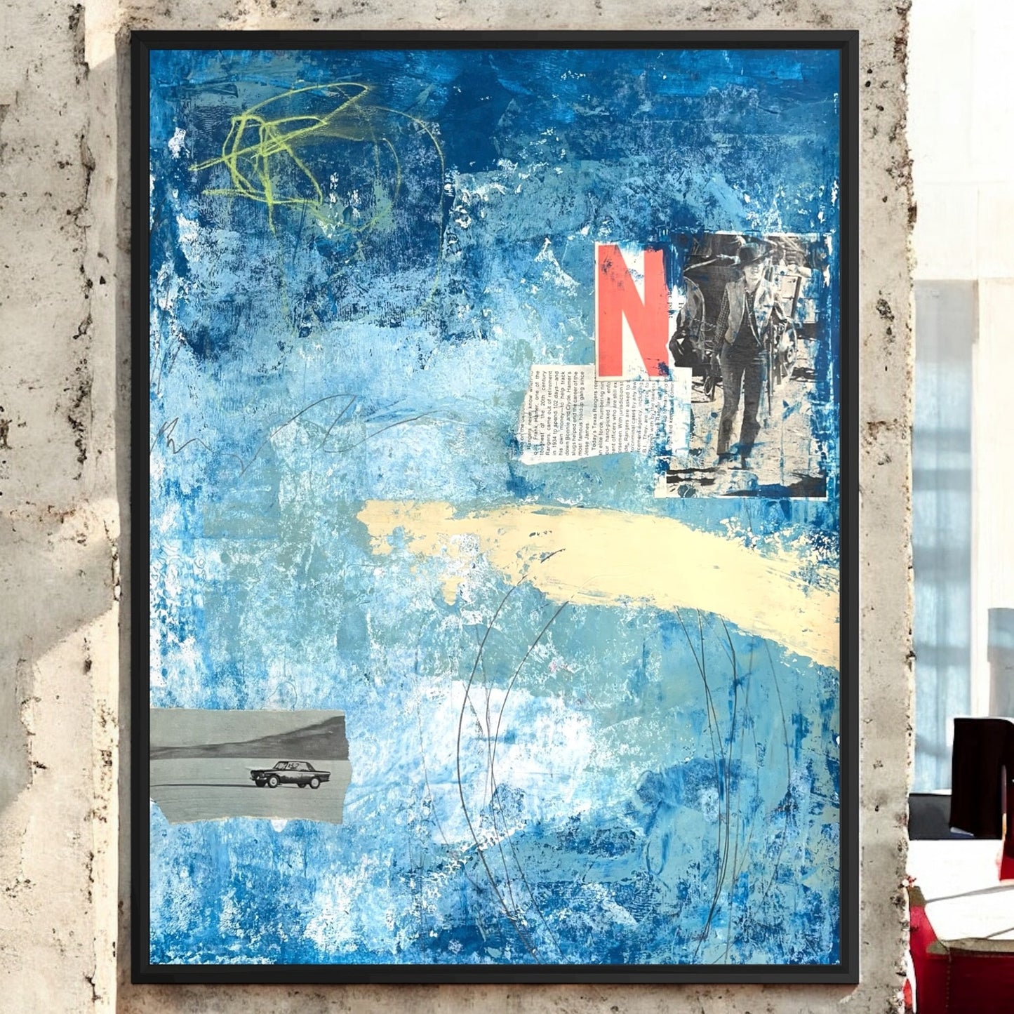 Original Mixed Media Abstract Modern Art Painting 18x24 "Tachyscope" Signed