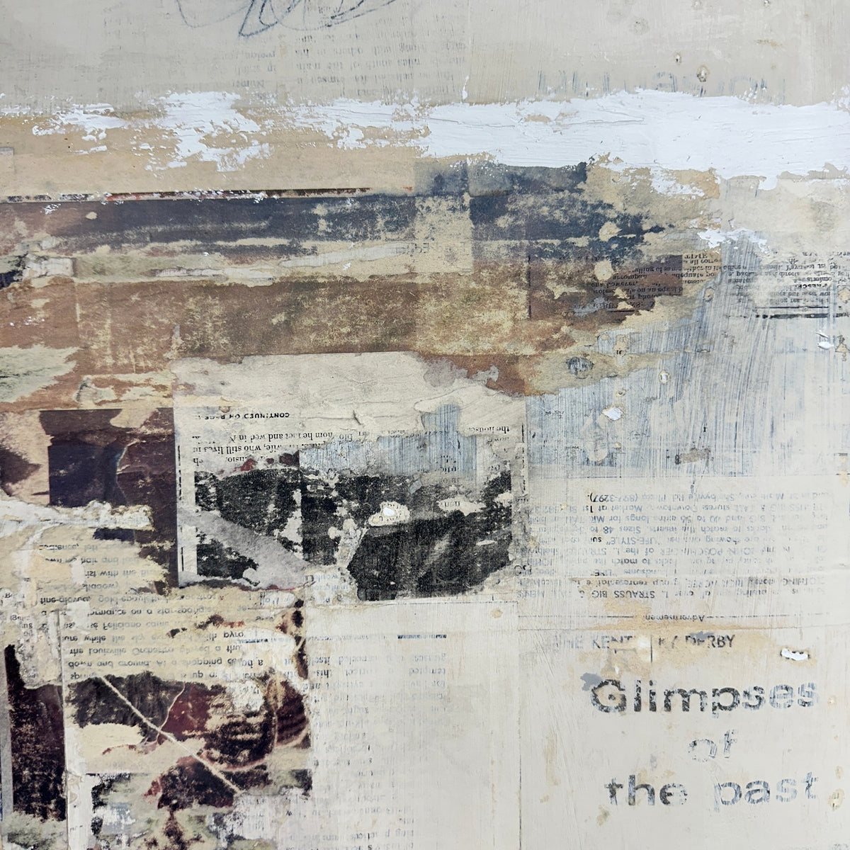 Original Mixed Media Modern Art Collage Painting 18x24 "Predevote" Signed