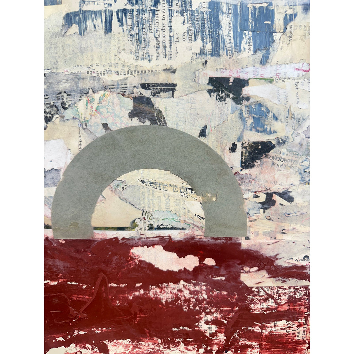 Original Mixed Media Modern Art Collage Painting 18x24 "Vinology" Signed