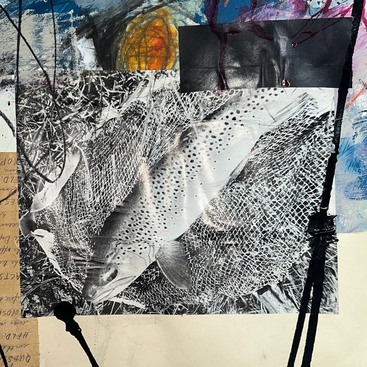 Original Mixed Media Abstract Modern Art Painting 18x24 "Vinew" Signed