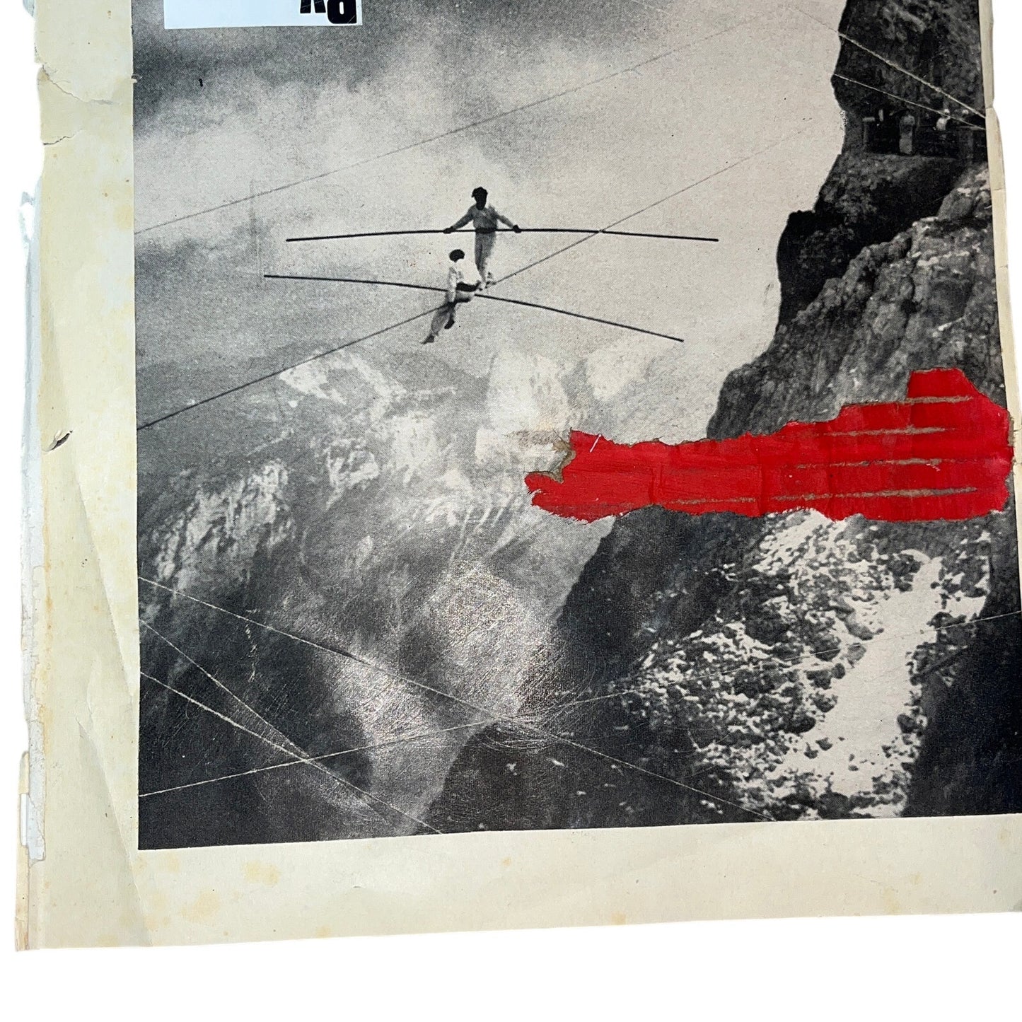 Original Mixed Media Modern Art Collage "Monorhyme" 10x13" Signed