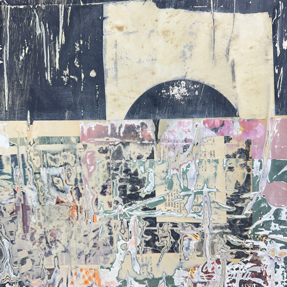 Original Mixed Media Modern Art Collage Painting 18x24 "Cosset" Signed