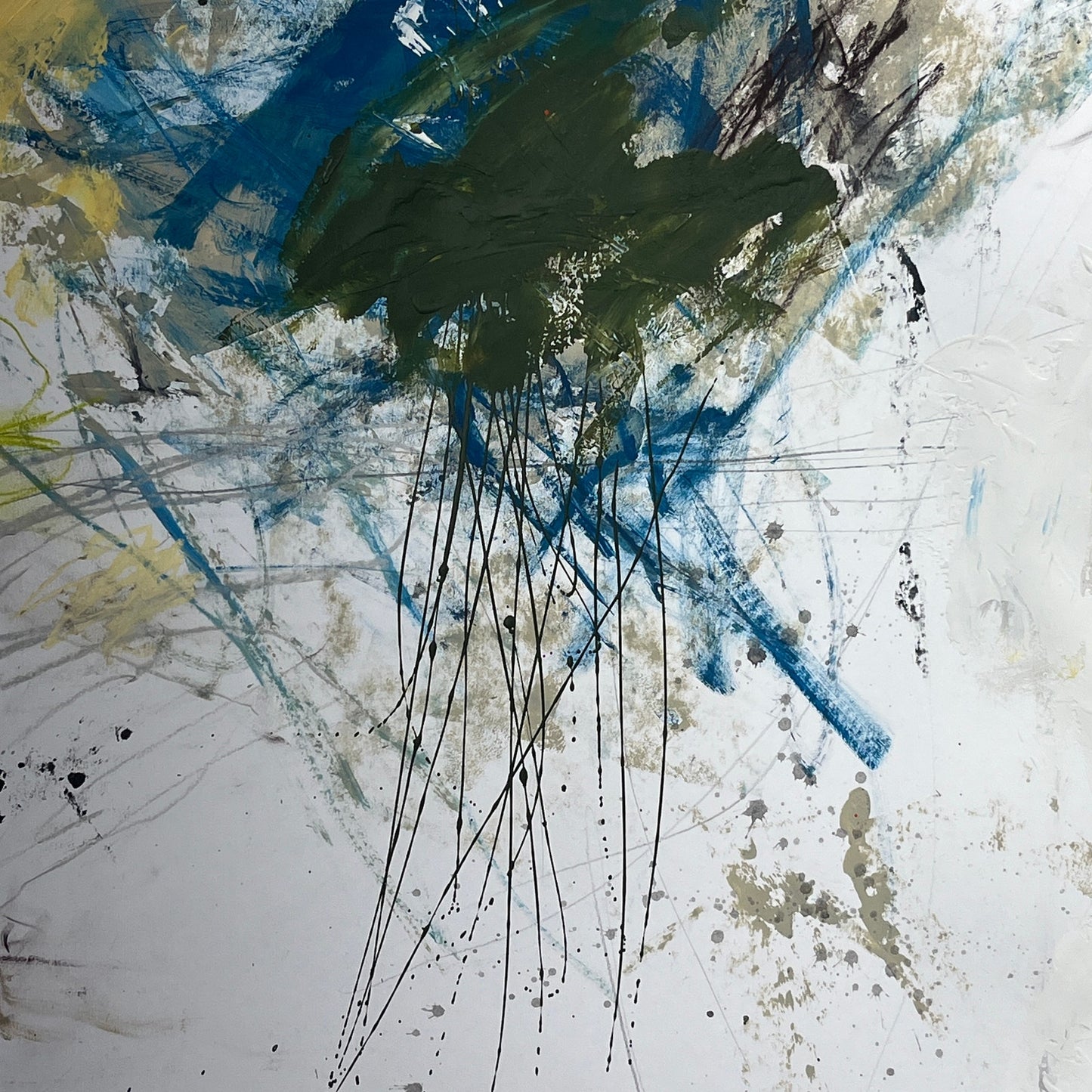 Original Mixed Media Abstract Modern Art Painting 18x24 "Volation" Signed