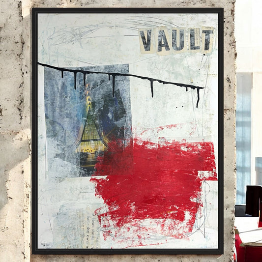 Original Mixed Media Abstract Modern Art Painting 18x24 "Vault" Signed