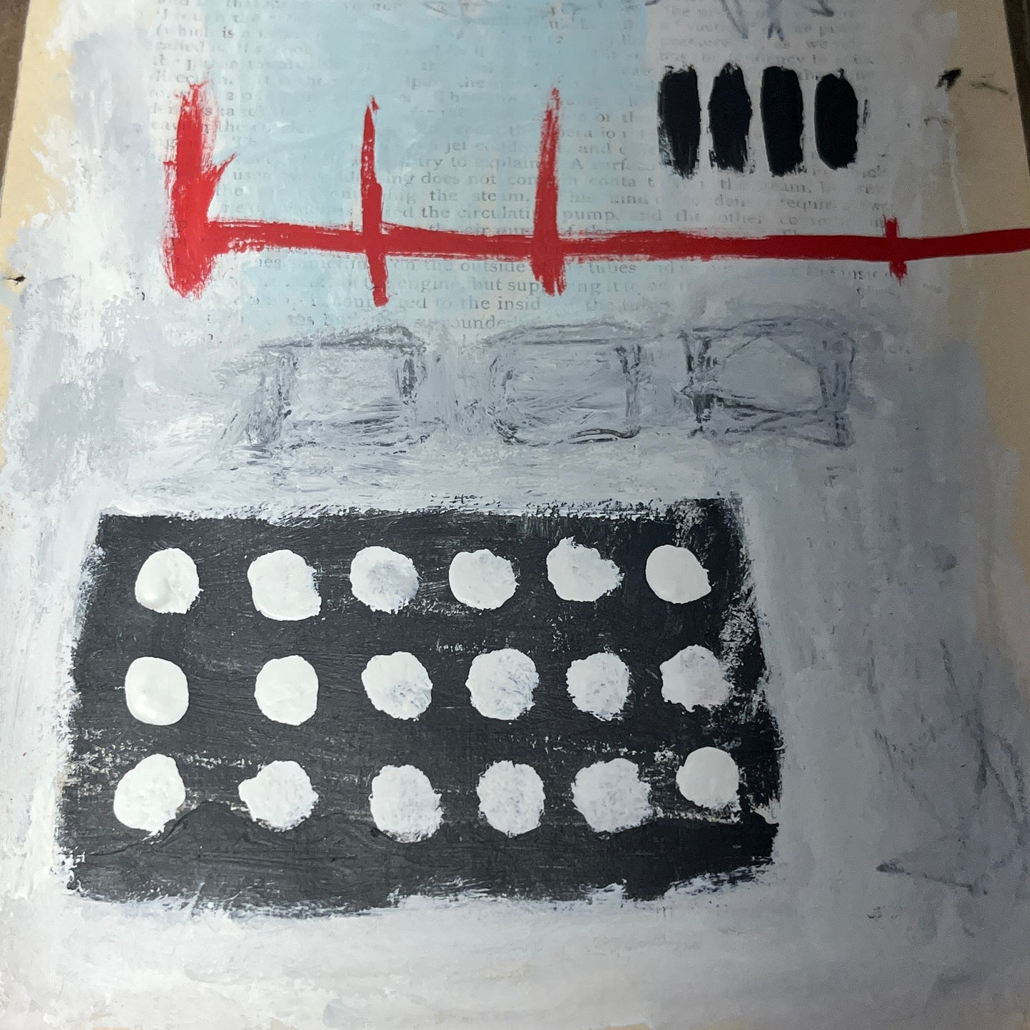 Original Abstract Modern Art Painting on Paper from 1875 Magazine #25 Signed