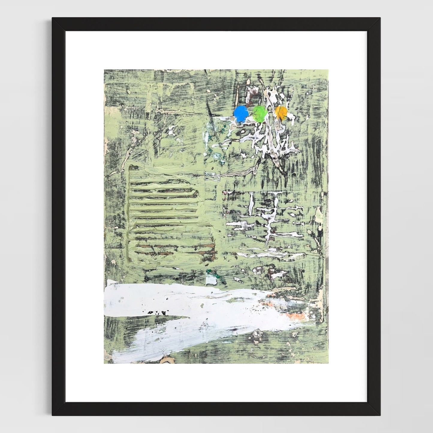 Original Grunge Minimalist Modern Art Collage Painting 8.5x11 "Propitiate" Signed
