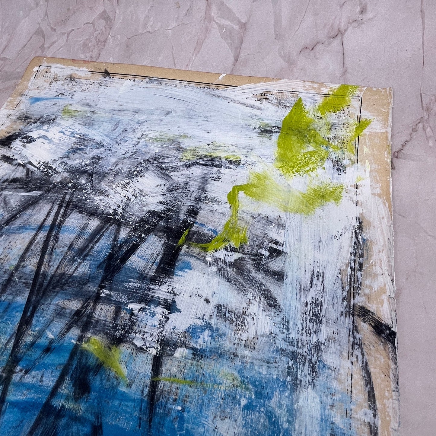 Original Mixed Media Abstract Art Painting "History of the Earth III"
