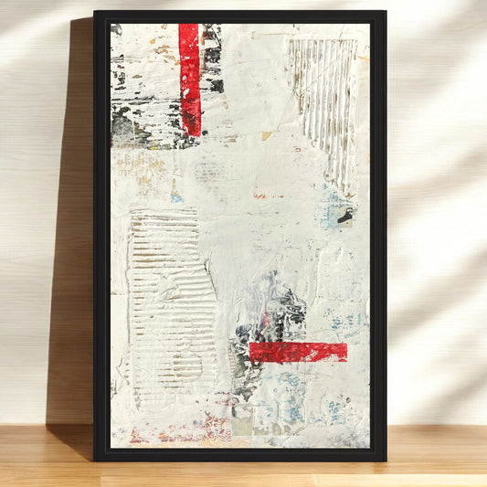 Original Framed Minimalist Modern Art Collage Painting 12x18 "Similize"
