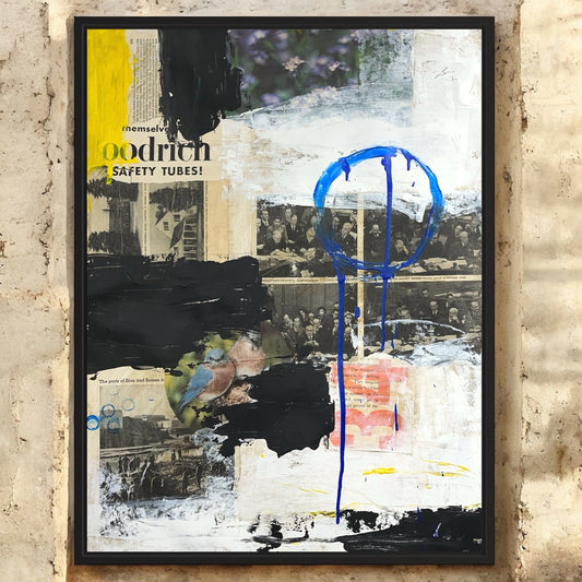 Original Mixed Media Abstract Modern Art Painting 18x24 "Sciagraphy" Signed
