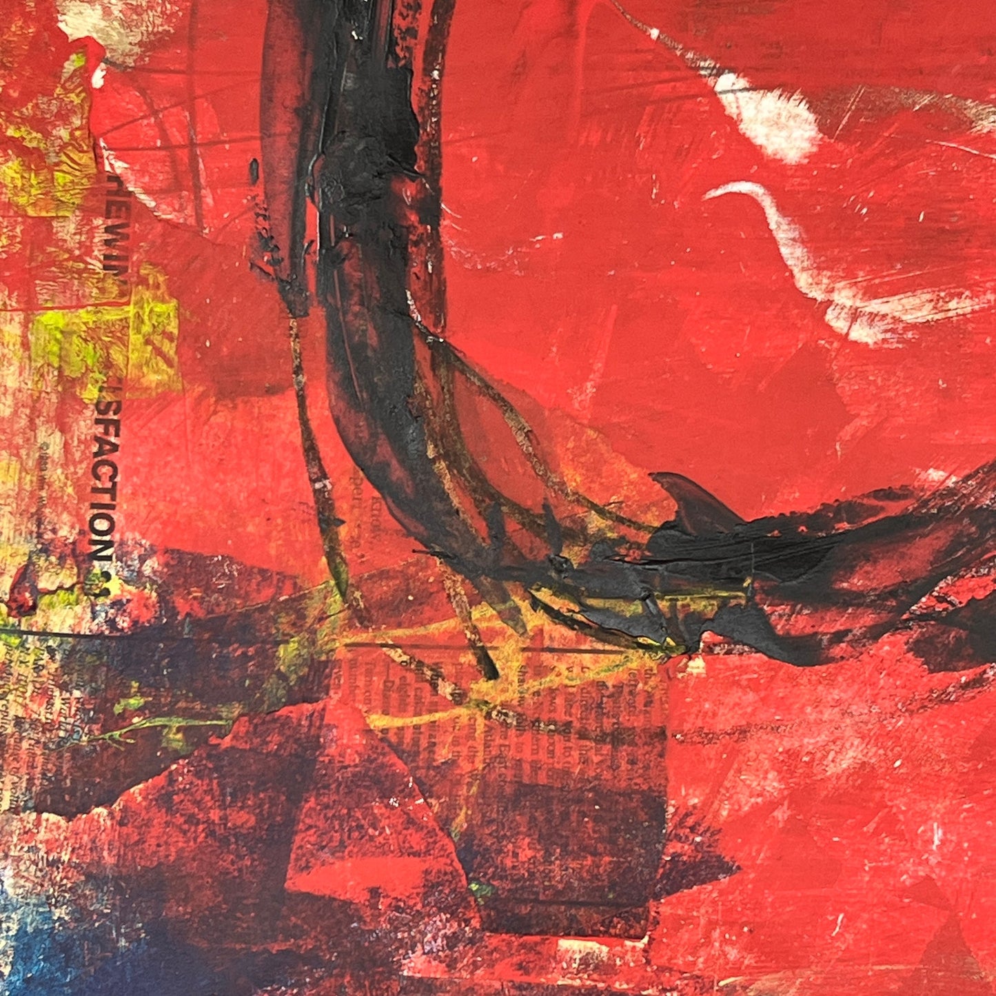 Original Mixed Media Abstract Modern Art Painting 24x36 "Benefice" Signed