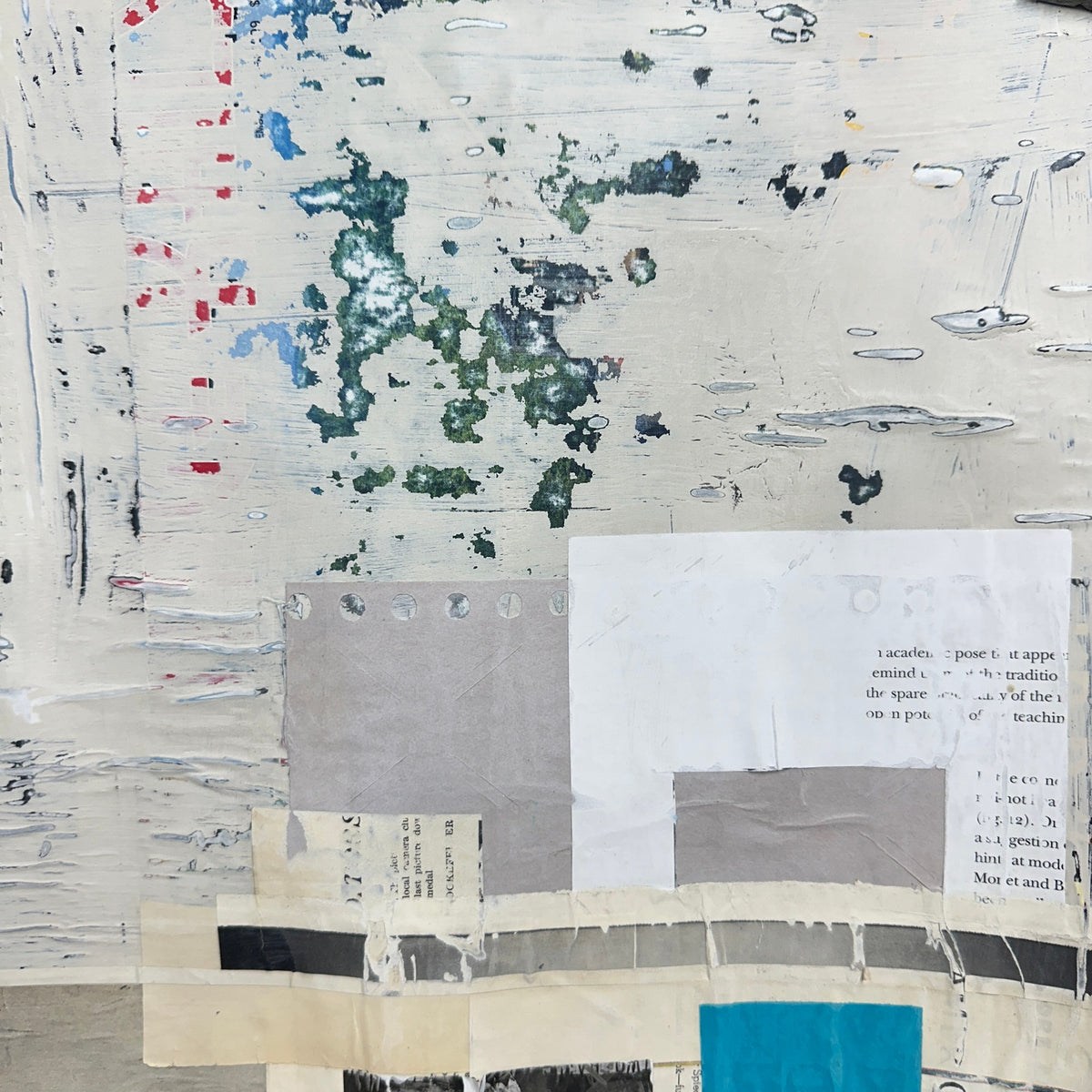 Original Mixed Media Modern Art Collage Painting 18x24 "Pteridomania" Signed