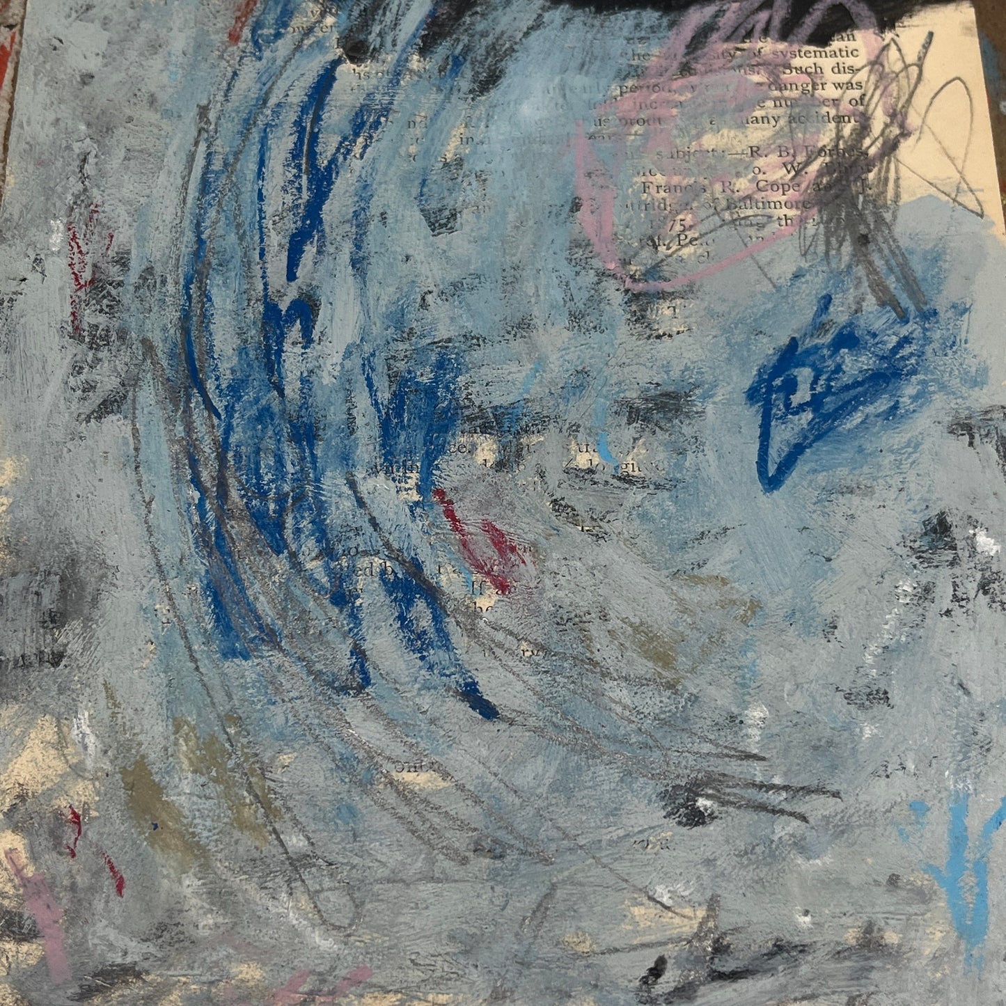 Original Abstract Modern Art Painting on Paper from 1875 Magazine #19 Signed