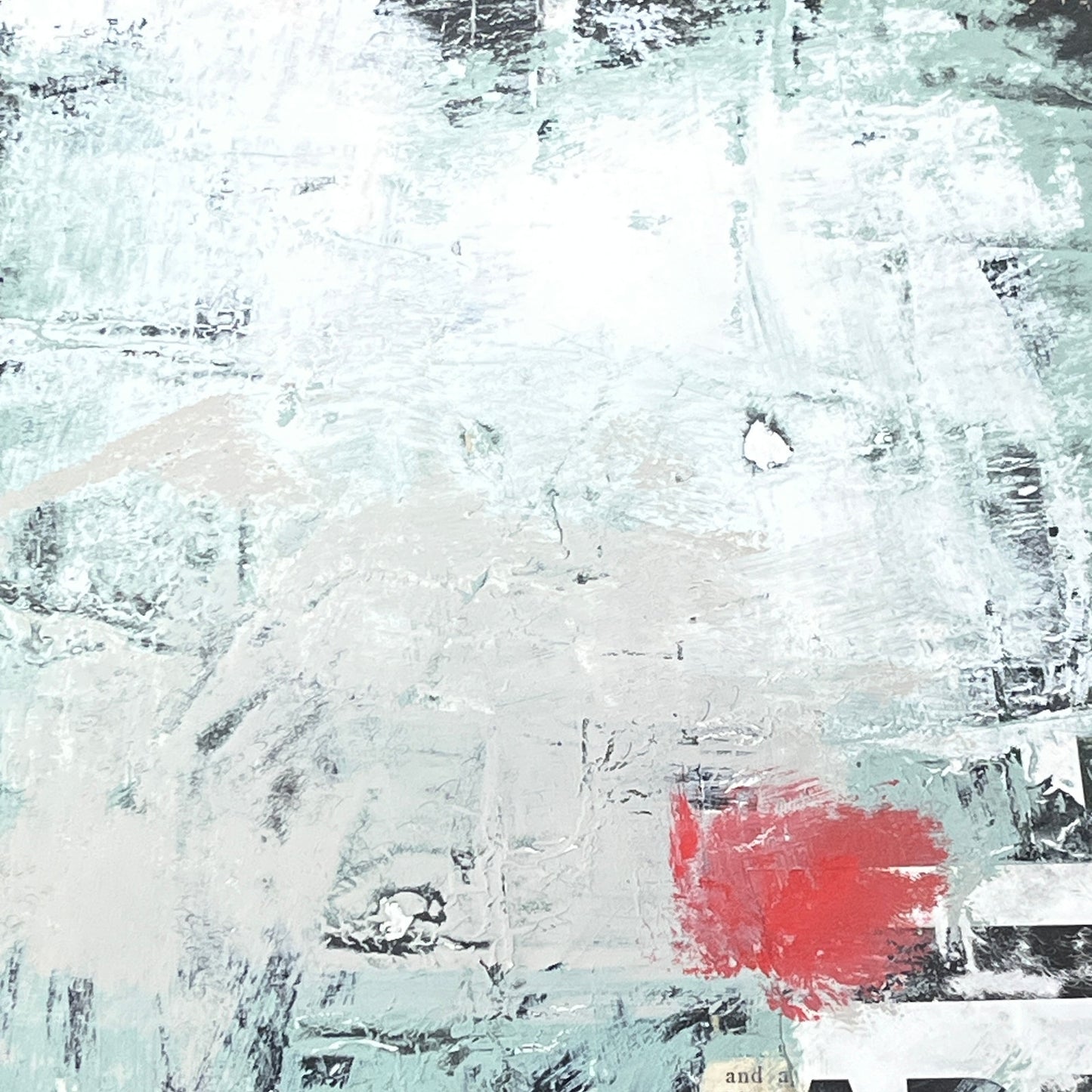Original Grunge Minimalist Modern Art Collage Painting 8.5x11 "Are's" Signed