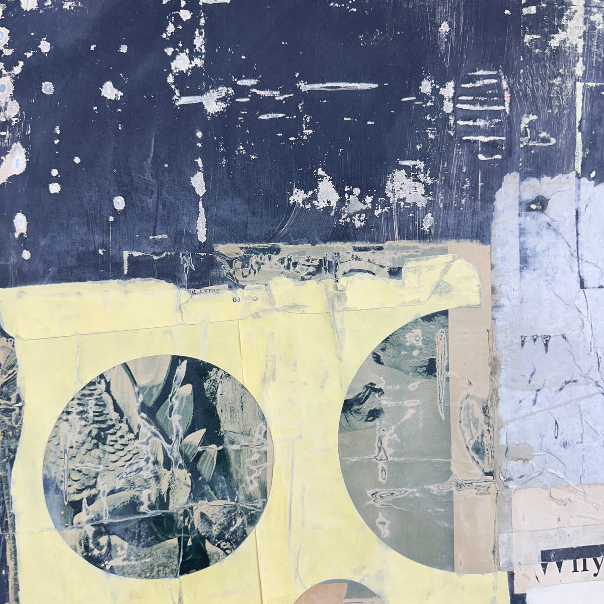 Original Mixed Media Modern Art Collage Painting 18x24 "Spiv" Signed