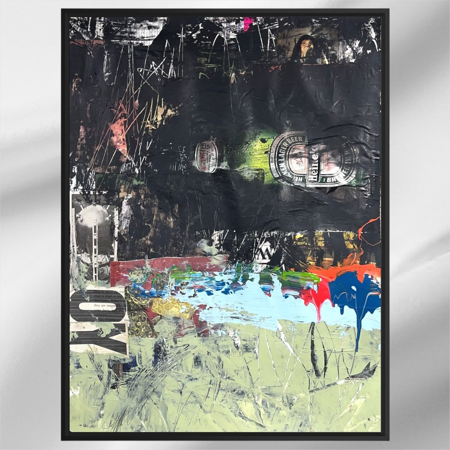 Original Mixed Media Abstract Modern Art Painting 18x24 "Ptarmic" Signed