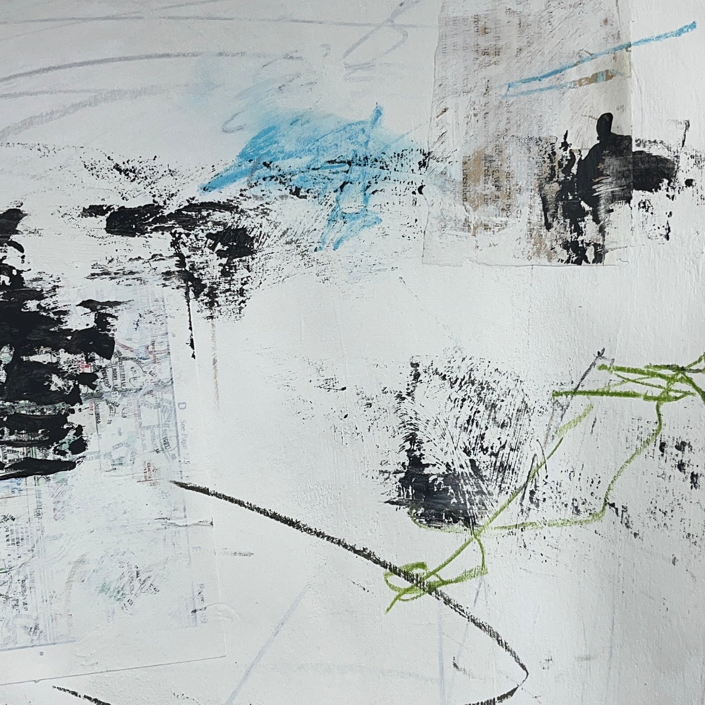 Original Mixed Media Abstract Modern Art Painting 18x24 "Triple-Action" Signed