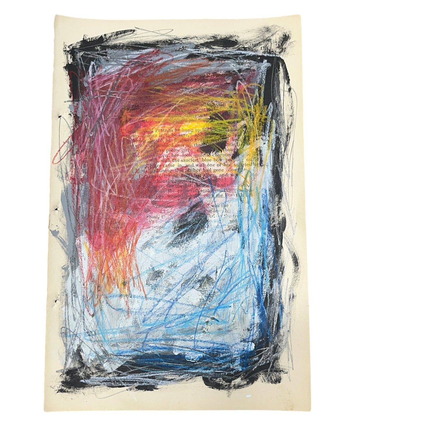 Original Abstract Modern Art Painting on Paper from 1875 Magazine #15 Signed