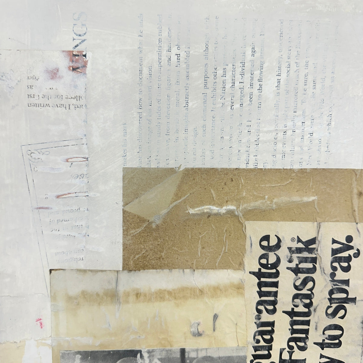 Original Mixed Media Modern Art Collage Painting 18x24 "Acapnotic" Signed