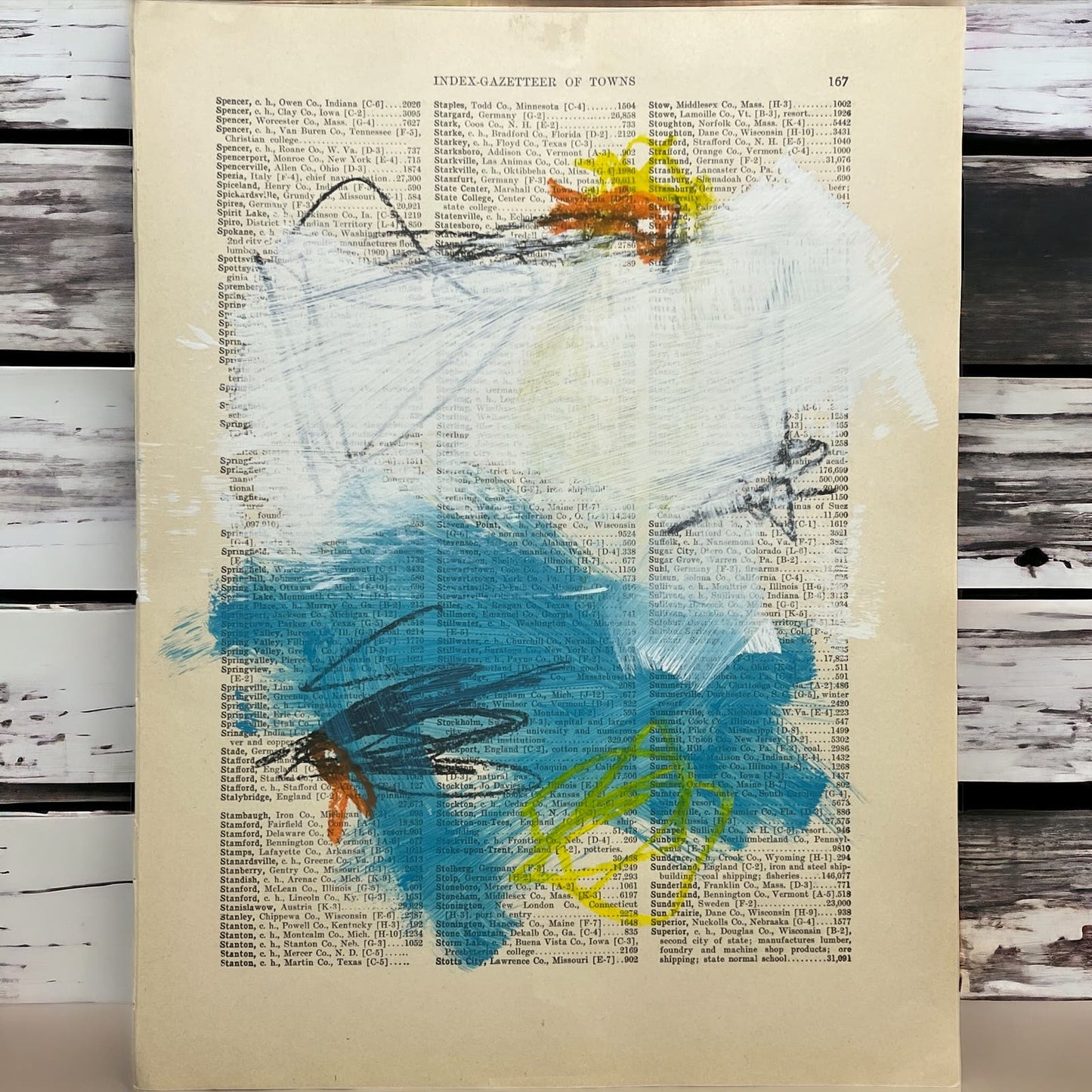 Original Mixed Media Abstract Art Painting 10x13.5” Wanderlust Series #28