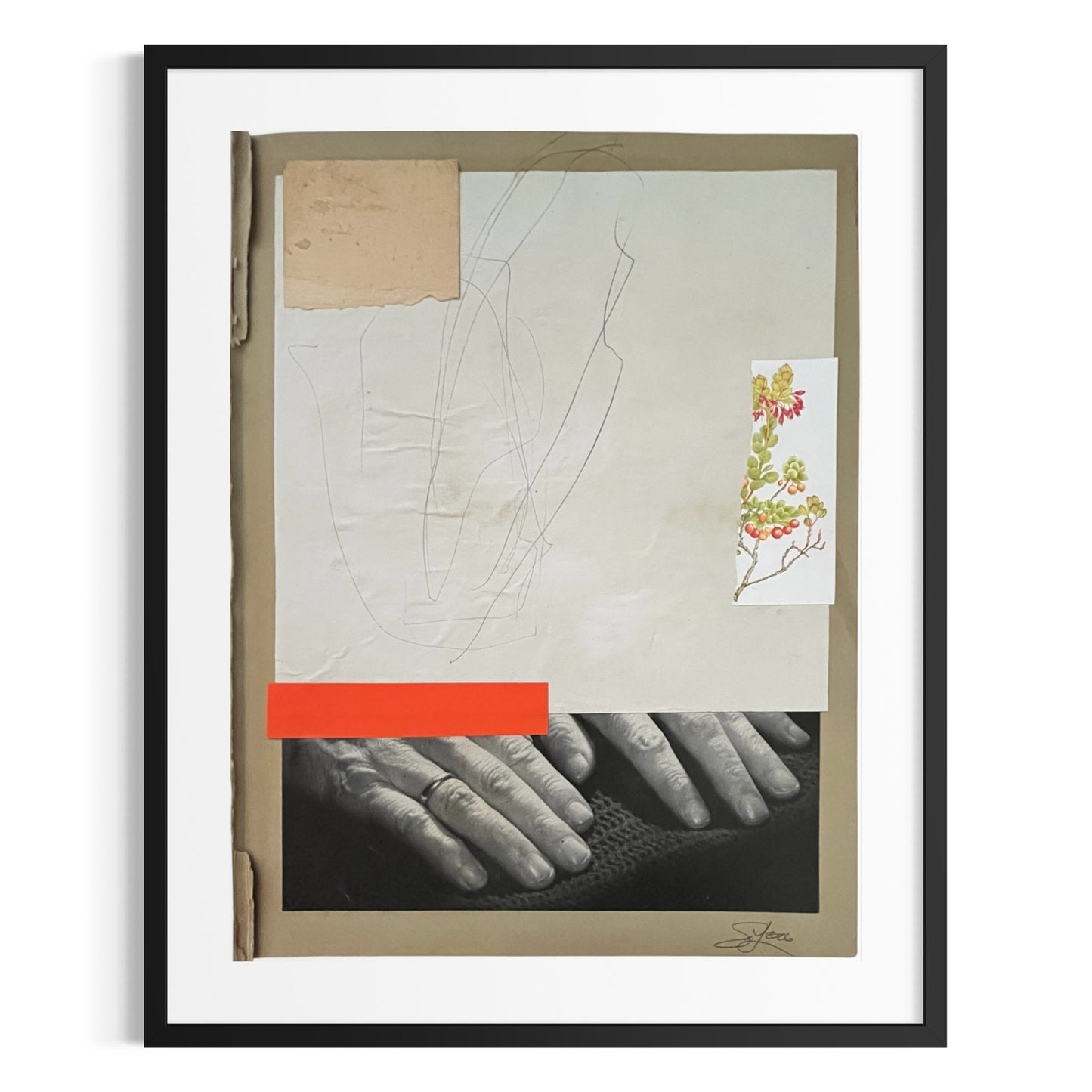 Original Mixed Media Modern Art Collage "Electuary" 10x13" Signed