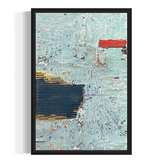 Original Framed Mixed Media Modern Art Collage Painting 12x18 "Hero"