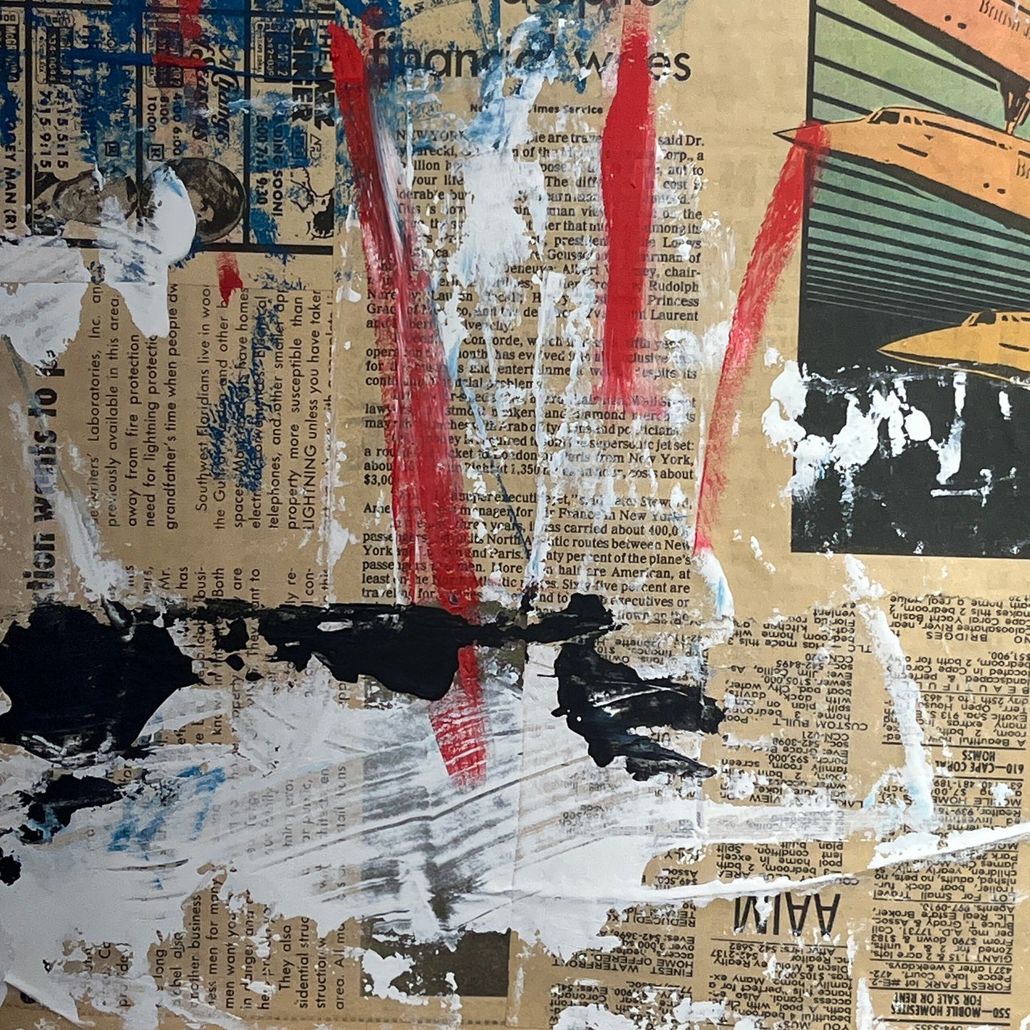 Original Mixed Media Abstract Modern Art Painting 18x24 "Mesocracy" Signed