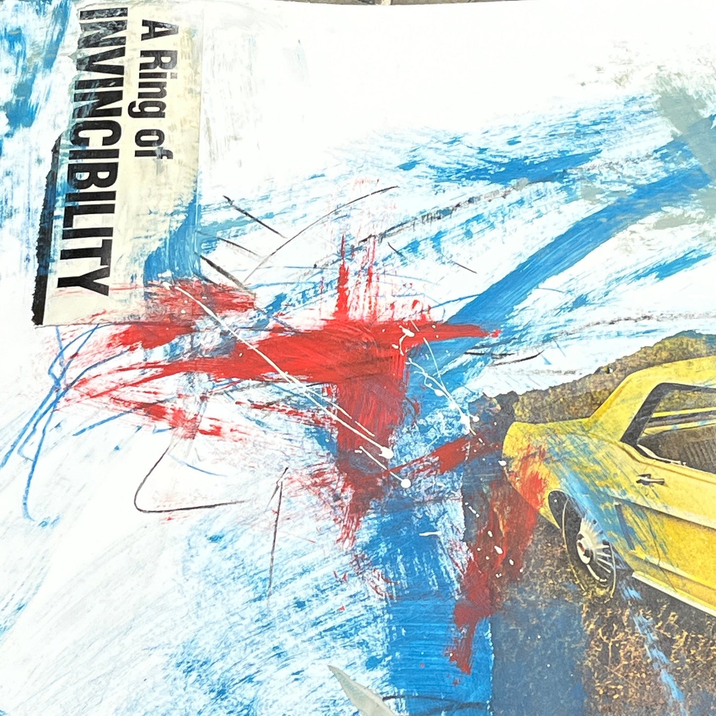 Original Abstract Art Painting 18x24 “A Ring of Invincibility 68 Yellow Mustang"