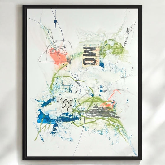 Original Mixed Media Abstract Modern Art Painting 18x24 "Shuck" Signed