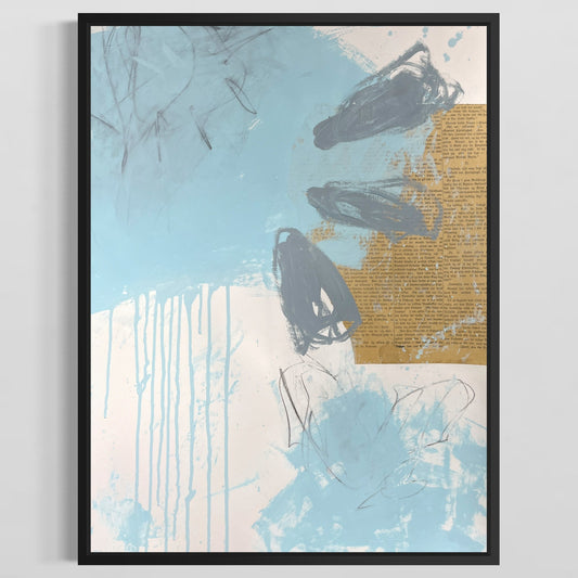 Original Mixed Media Abstract Modern Art Painting 18x24 "Limoniad" Signed