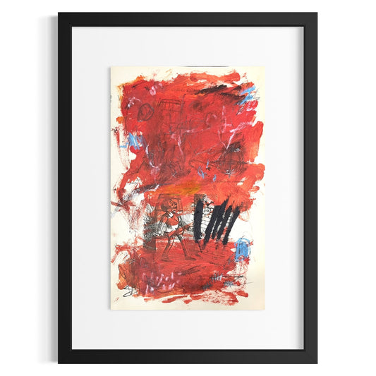 Original Abstract Modern Art Painting on Paper from 1875 Magazine #3 Signed