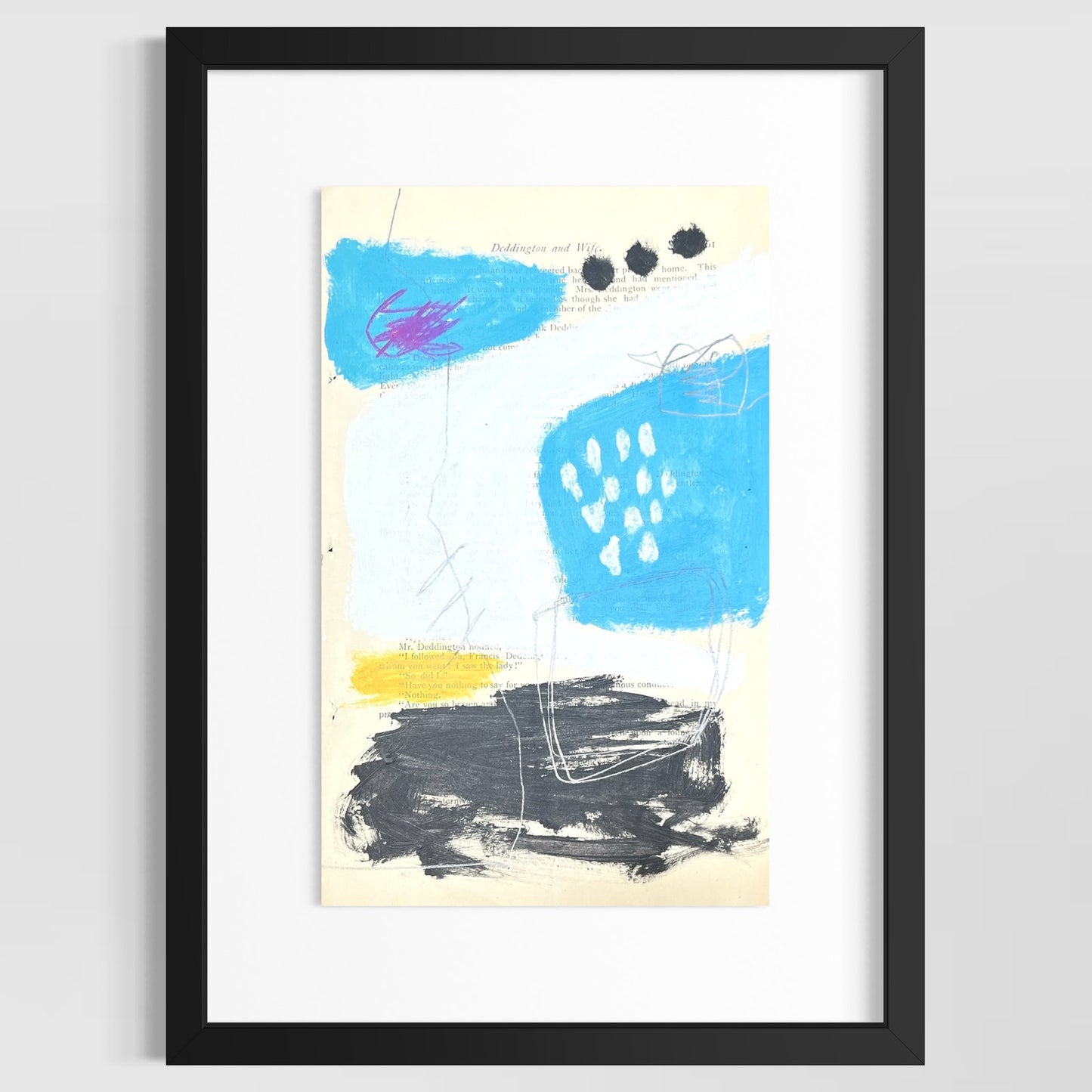 Original Abstract Modern Art Painting on Paper from 1875 Magazine #5 Signed
