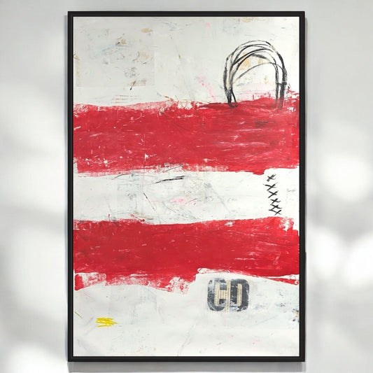 Original Mixed Media Abstract Modern Art Painting 24x36 "Rolly" Signed