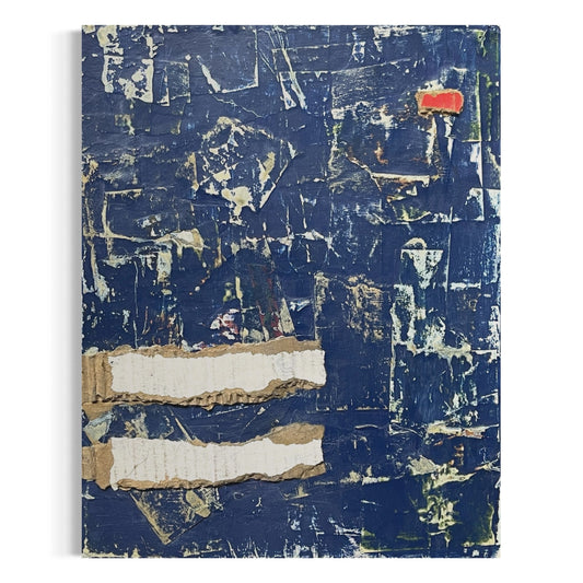 Original Mixed Media Abstract Art Collage Painting 11x14 "Zinc"