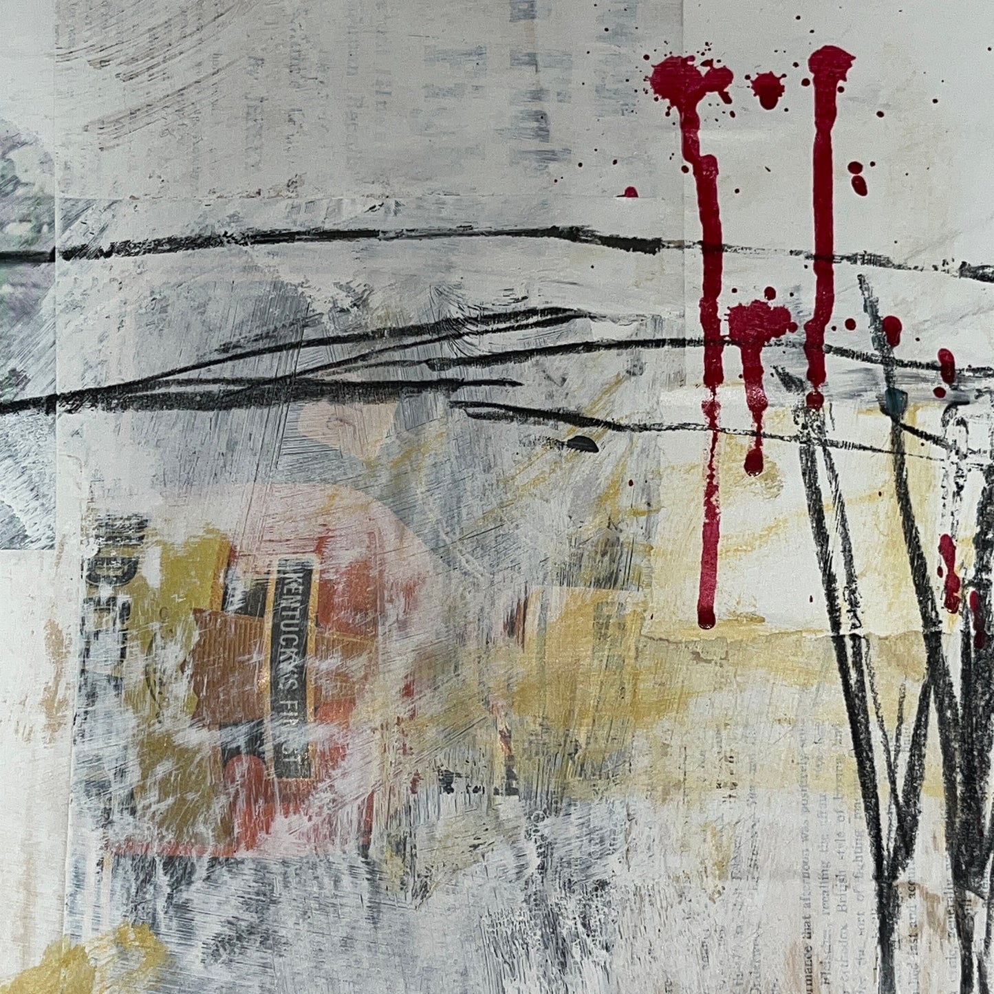 Original Mixed Media Abstract Modern Art Painting 18x24 "Unguiferous" Signed