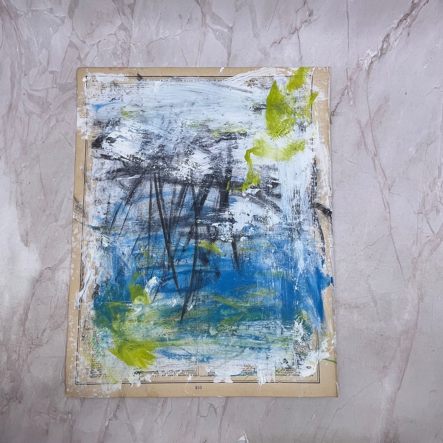 Original Mixed Media Abstract Art Painting "History of the Earth III"