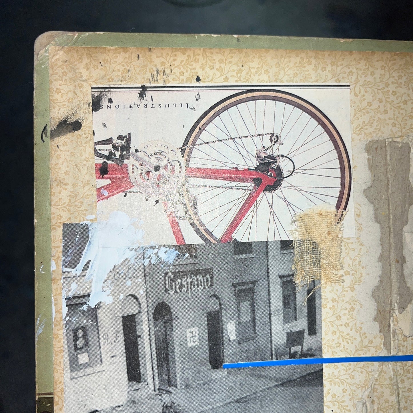 Original Mixed Media Modern Art Collage "Partible I" 6.5x8.5" Signed