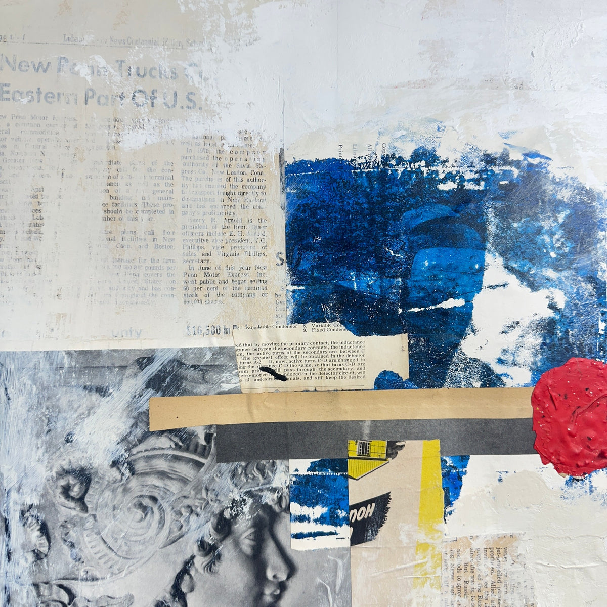 Original Mixed Media Modern Art Colllage Painting 18x24 "Callant" Signed