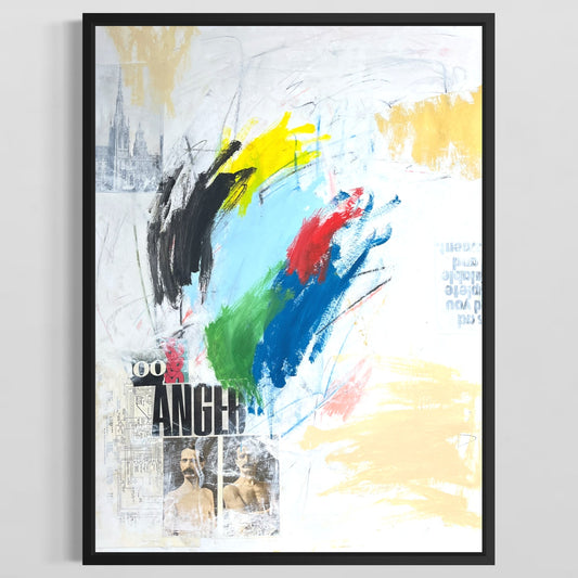 Original Mixed Media Abstract Modern Art Painting 18x24 "Imsonic" Signed