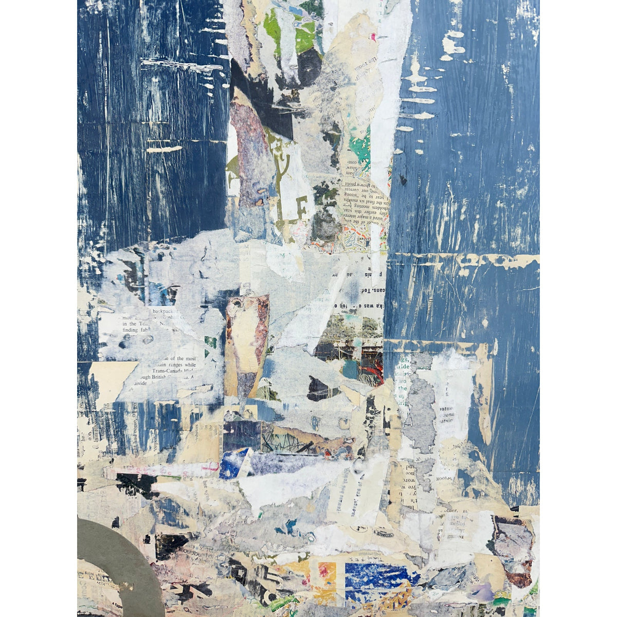 Original Mixed Media Modern Art Collage Painting 18x24 "Vinology" Signed