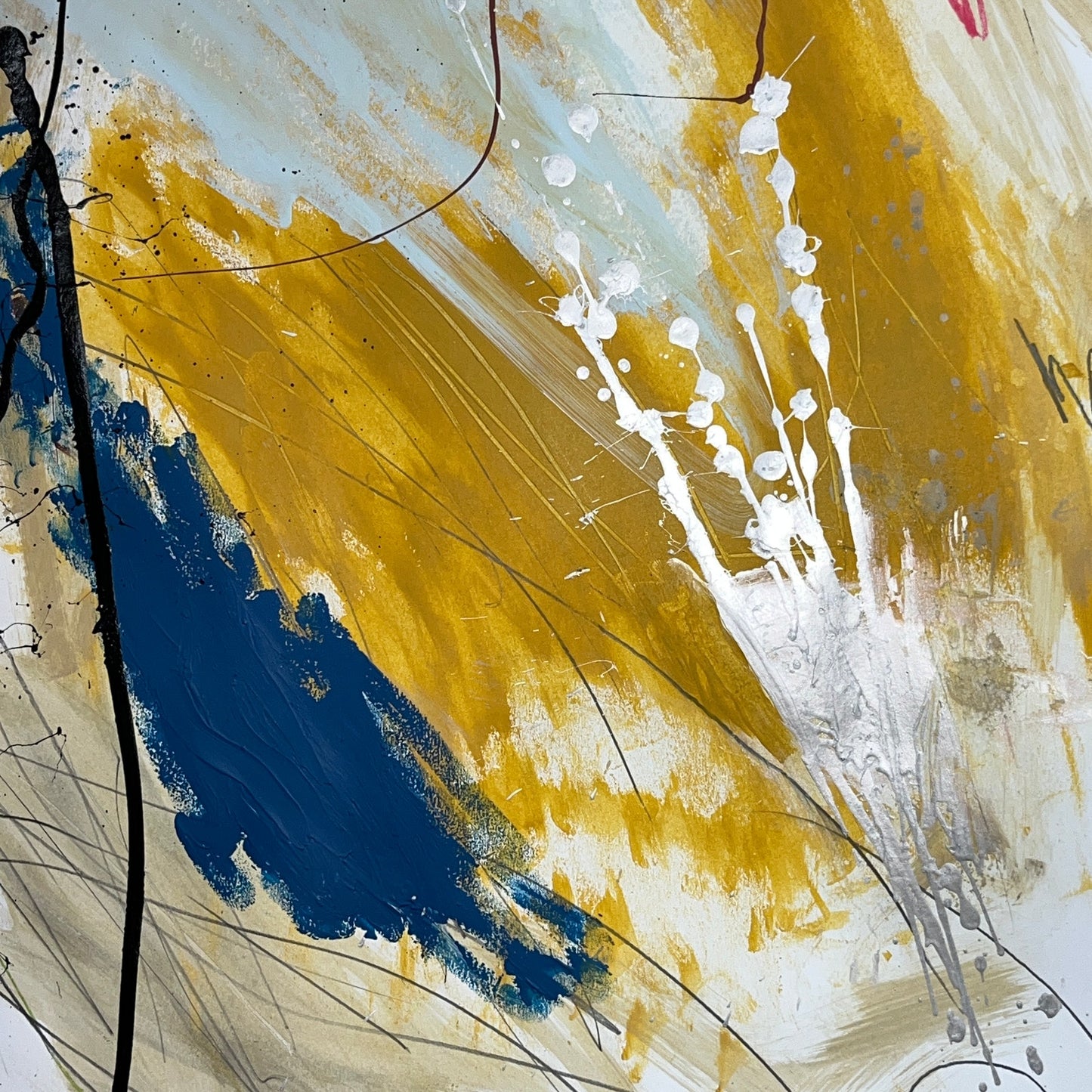 Original Mixed Media Abstract Modern Art Painting 18x24 "Ninon" Signed