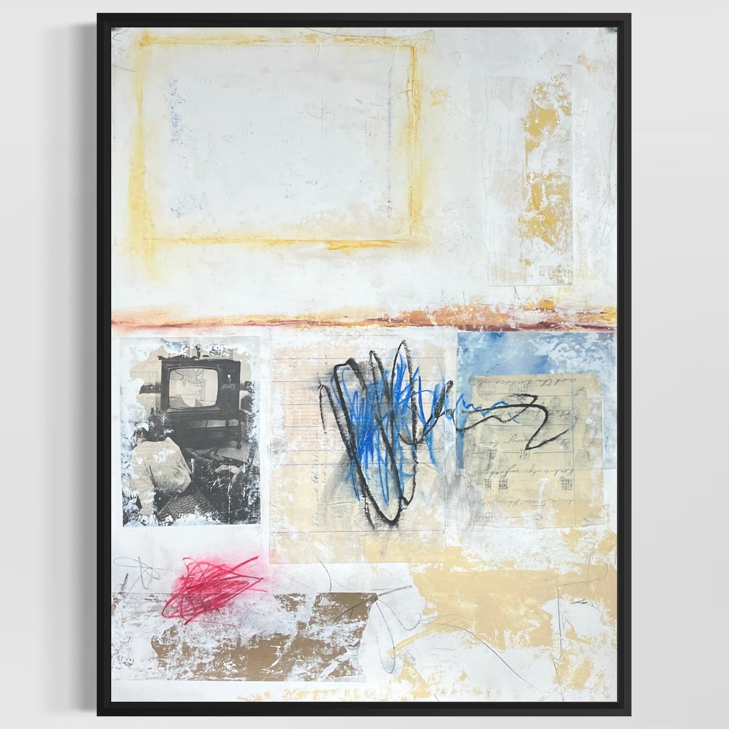 Original Mixed Media Abstract Modern Art Painting 18x24 "Technography" Signed
