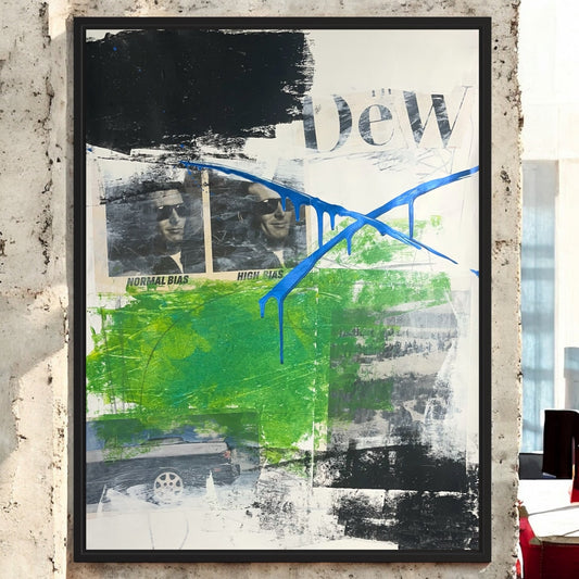 Original Mixed Media Abstract Modern Art Painting 18x24 "High Bias" Signed
