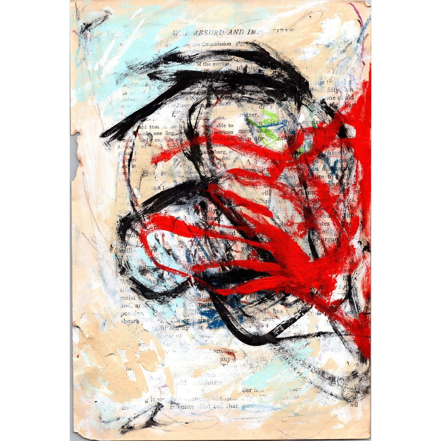 Original Abstract Modern Art Painting on Paper from 1902 Magazine #32 Signed