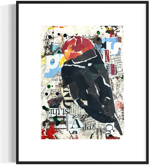Original Abstract Modern Art Bird Painting "Turkey Vulture" Signed